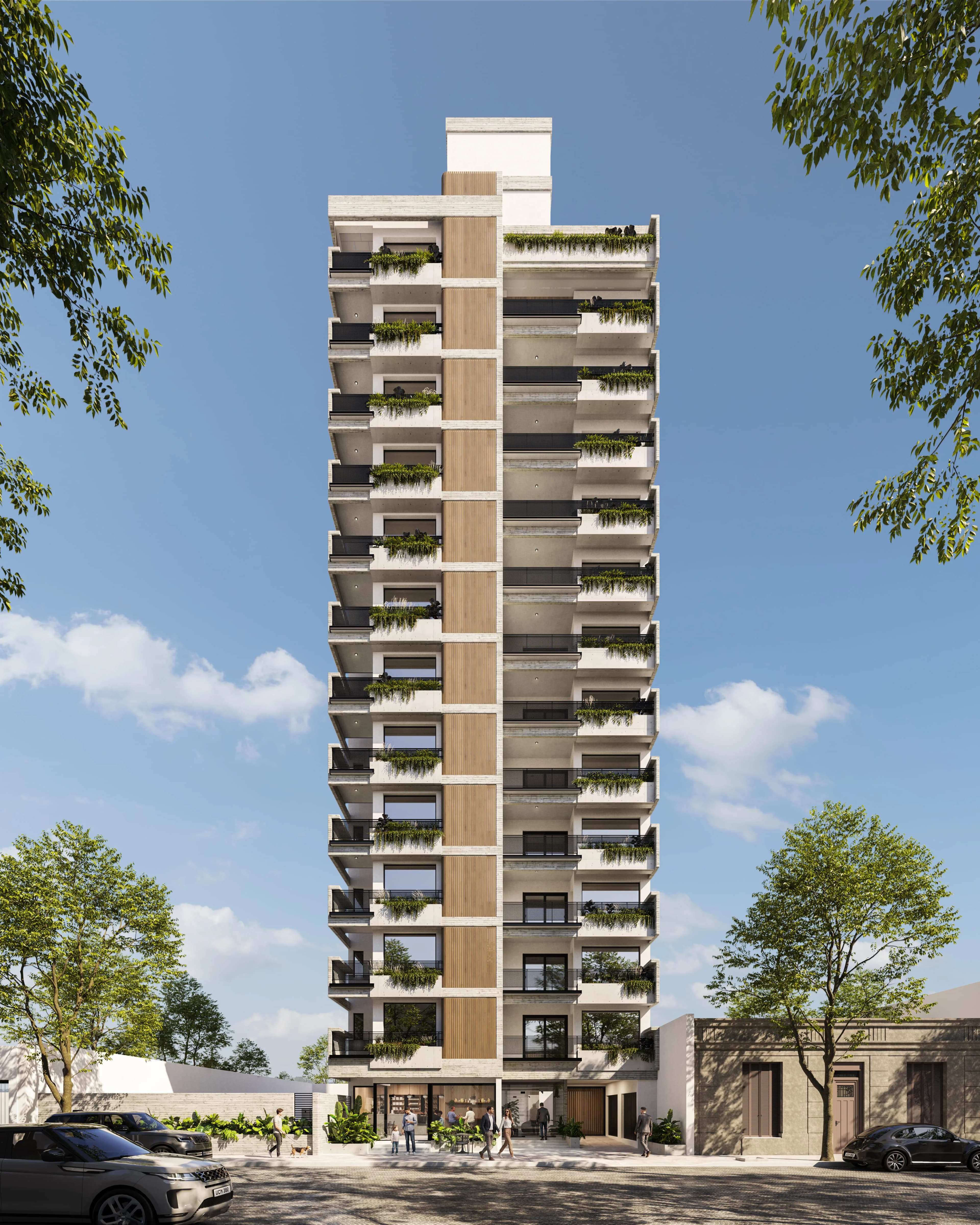 Render de la fachada del Edificio MERCED en Calle Merced 1200, Pergamino